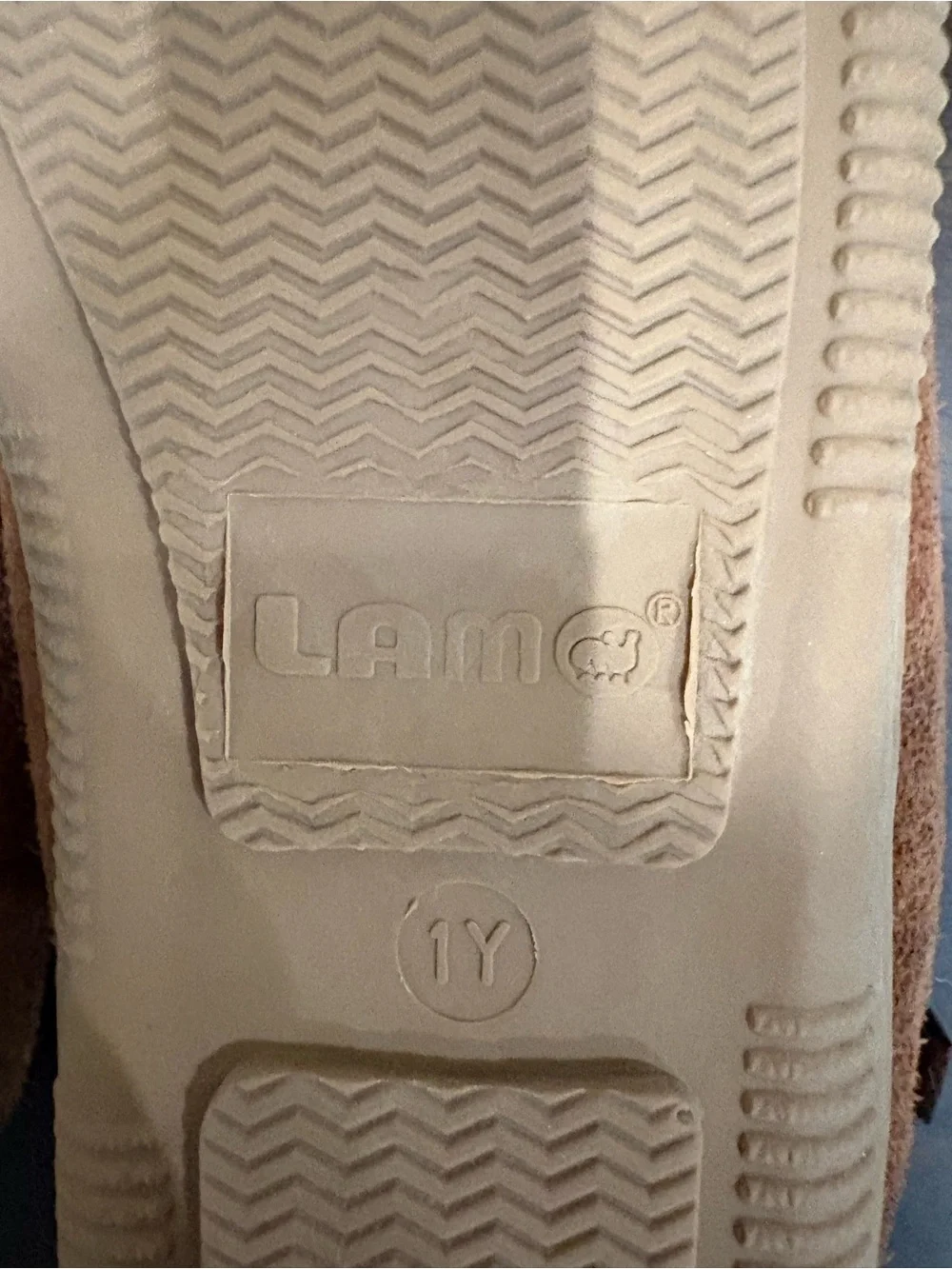 Lamo Kids Brown Faux-Suede One-Piece Slippers with Cream Lining